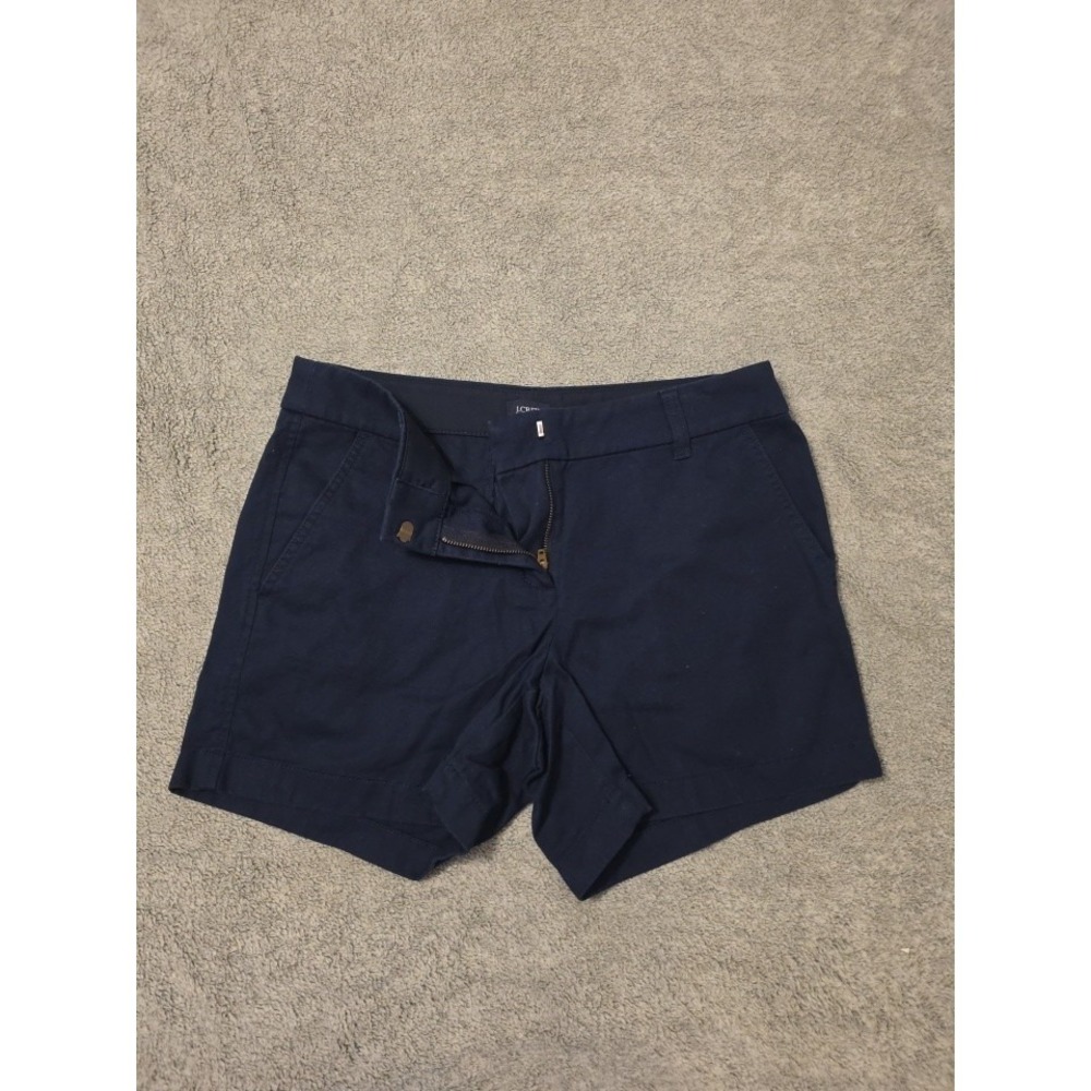 J. Crew Women's Chino 3.5" Inseam Shorts Navy Blue Size 4 Coastal Vacation Style